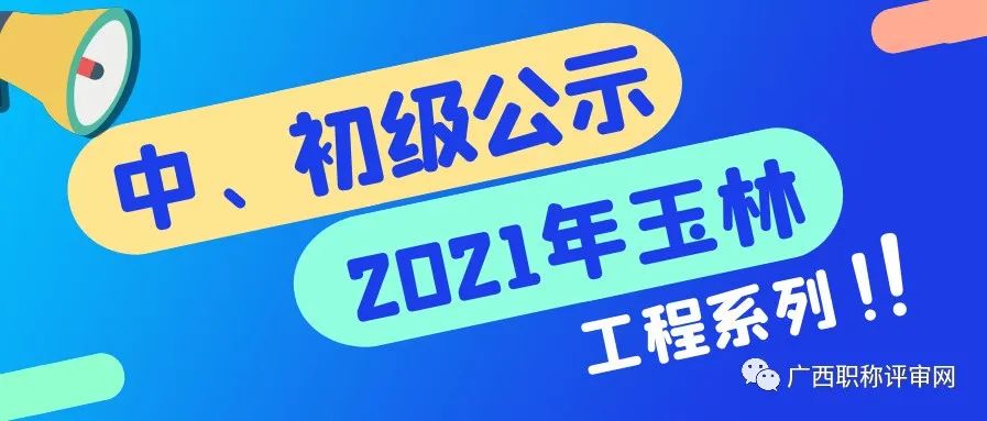 2021年玉林市非公有制经济组织和社会组织工程系列中、初级职称评审通过人员名单公示